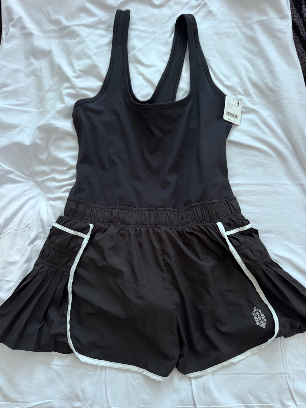 Womens Black One-Piece workout romper
